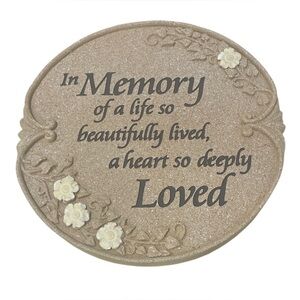 Luminous Memorial Stone with Floral Design Gifts for Loss of Loved Ones